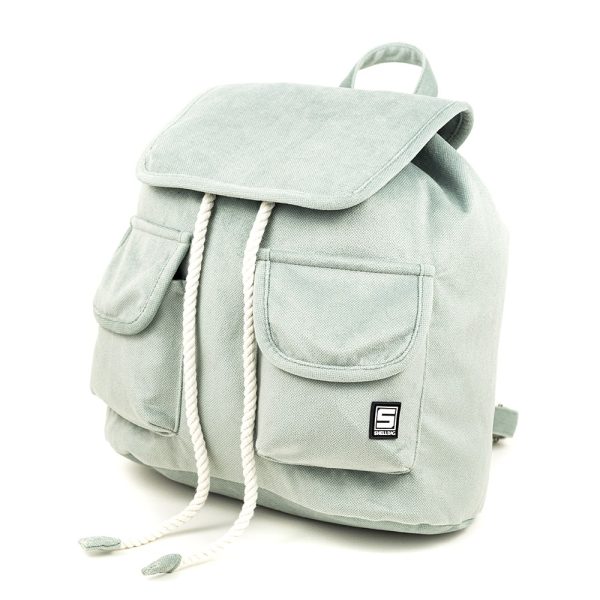Plecak miejski z klapka flap mietowy back pack city pastel mint leaf uni age Shellbag