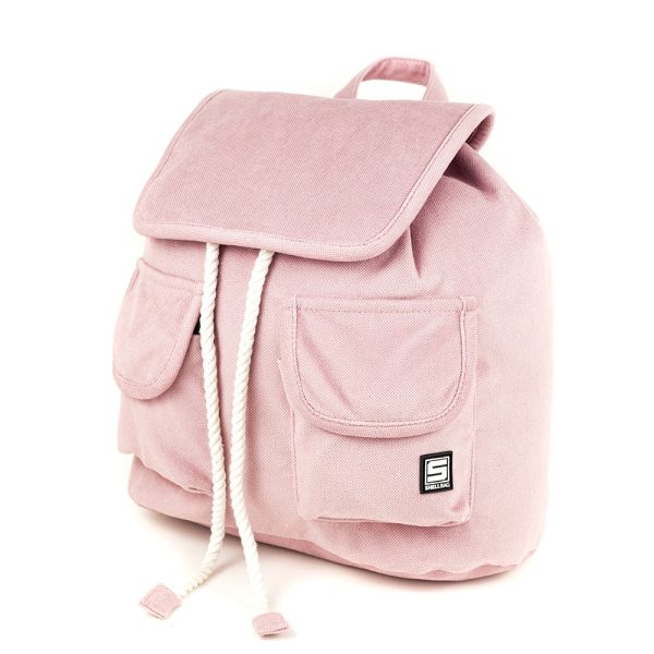 Plecak miejski z klapka flap pastelowy rozowy pastel color ballet back pack flap city pink uni age Shellbag
