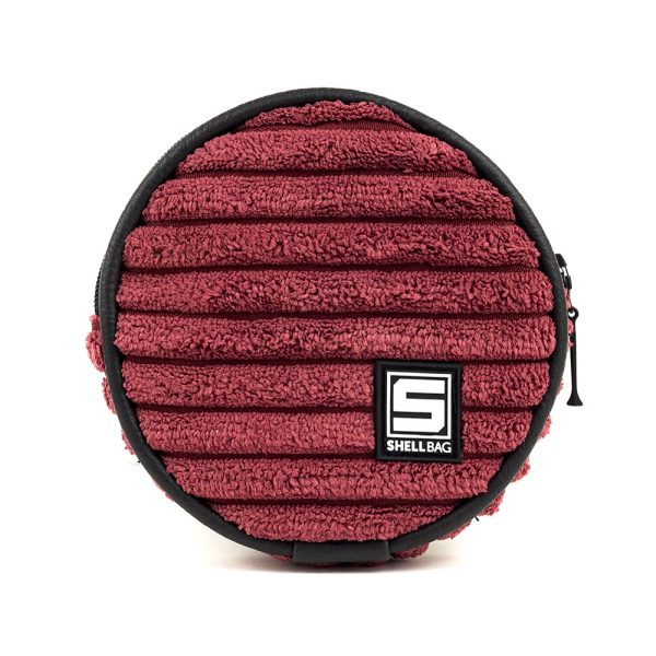 Portmonetka sztruksowa rubinowa bordo round purse uni age ruby Shellbag
