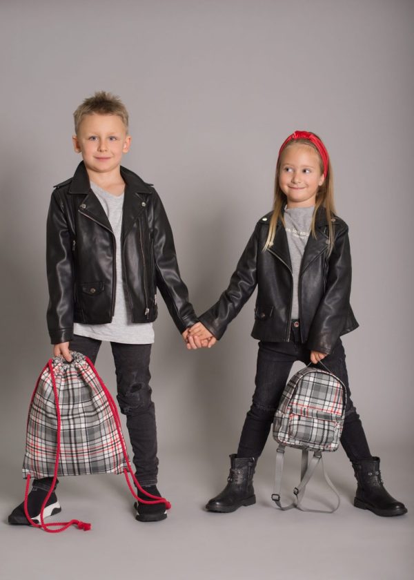 Retro plaid collection back pack worek na plecy w kratę plecak w kratę Shellbag