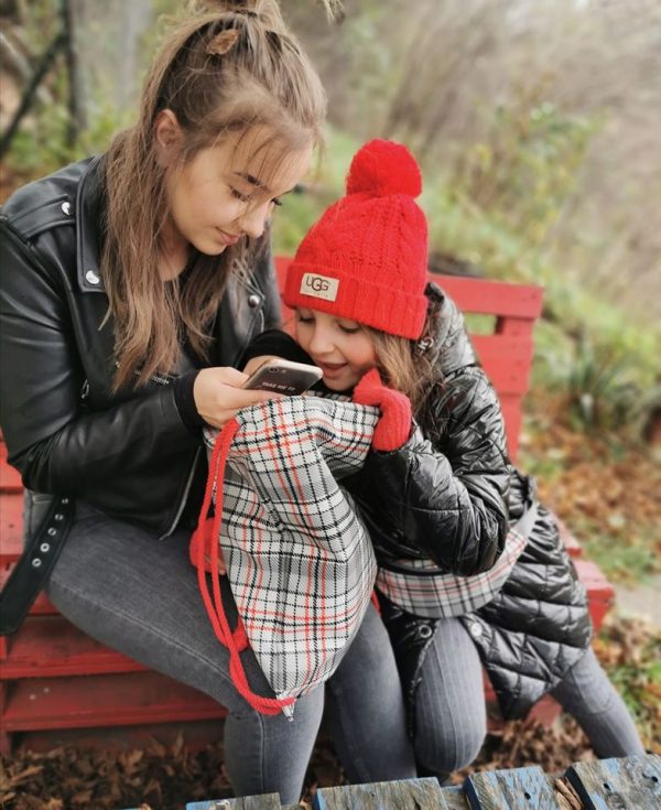 Retro plaid collection hip bag kids bag pack youth Shellbag