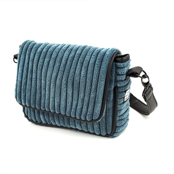 Torebka sztruksowa listonoszka dziecieca damska uniweralna morski blekit flap bag deep ocean blue uni age Shellbag (2)