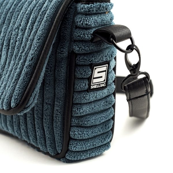 Torebka sztruksowa listonoszka dziecieca damska uniweralna morski blekit flap bag deep ocean blue uni age Shellbag (5)