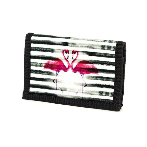 Wallet Pink Flamingo Collection Portfel z flamingami w paski Shellbag