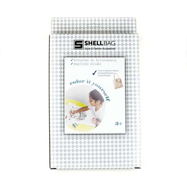 koszulka do kolorowania w pudełku t-shirt for coloring the box ShellbagArt