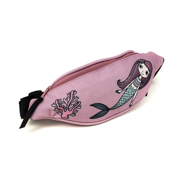 Nerka-dziecieca-mala-syrenka-pastelowa-rozowa-hip-bag-classic-mini-pink-little-mermaid-Shellbag