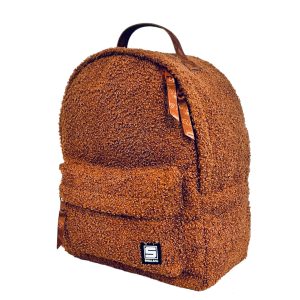 Plecak mini bouclé brązowy